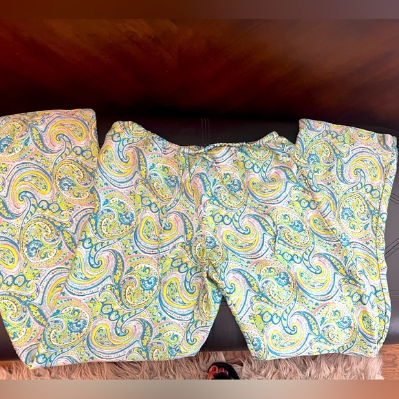 August Moon 100% silk paisley pajama bottom, Size S. NWOT - Picture 3 of 9